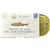 Mr.Moris Mr. Moris® | Filetti di Alici del Mar Cantabrico in Olio di Oliva | Acciughe del Mar Cantabrico Lavorate a Mano | Kosher | Certificate MSC da Pesca sostenibile | In astuccio Premium | Lattina 120g
