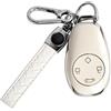 Grolibyre Custodia per chiave auto bianca per Leapmotor T03 C11 S01 | Custodia protettiva per Smart Key a 4 tasti, adatta al segnale e antigraffio, con ciondolo