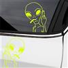 Generico Kit 2 Adesivi Divertenti Alieni Dito Medio Funny Auto Moto Casco Decalcomanie Scegli Colore -cod.1896 (029 Giallo Fluo)