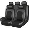 GEBBEM Auto Set Coprisedili per Volvo V60 V50 S60 S80 S40 Xc40 Xc60 Xc70 Xc90 V40 V70 2000-2023 2024, 9 Pezzi Pelle Antiscivolo Traspirante Impermeabile Coprisedili Interni Accessori,Grey