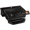 Tefal - Optigrill + Black edition GC712812, Piastra da cucina 2000 W, 6 modalità di cottura, indicatore del progresso, sensore di spessore, vassoi rimovibili, lavabili in lavastoviglie