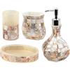 Creative Scents - Set di accessori di lusso per vasca da bagno, 4 pz Mother Of Pearl