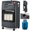 AND HOME Stufa a Gas Infrarossi -4200W- RICHIUDIBILE, 3 Potenze + Ruote, Gpl/Butano | Piastre Ceramiche, Accensione Piezoelettrica, Bombola 15 Kg, 4 Ruote Piroettanti, Sistemi Di Sicurezza Integrato, 42x40x73