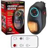 KQWVZ Termoventilatore Da Presa, 500w Stufetta Da PRESA, Mini Stufetta Elettrica Da Presas Con Termostato 15°-32°C, Timer 1-12h, Telecomando, 2 Livelli Di Potenza, Per Uffici, Salotti, Bagni