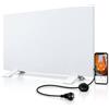 Mi-Heat Riscaldamento da scrivania WiFi a infrarossi, 40 x 65 cm, riscaldamento a infrarossi con piedini, ideale per casa, ufficio, casa, ufficio, ufficio, posto di lavoro mobile, controllabile tramite app
