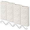 Mille Idee Set 4 Umidificatori per Termosifone in Ceramica Bianca - Evaporatori Rettangolari con Ganci da Appendere al Radiatore - Decoro Cuori - 7 x 3,5 x 18 cm