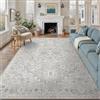 PureCozy Tappeto per soggiorno, blu, 300 x 400 cm, vintage, per soggiorno | Tappeto per camera da letto, lavabile, antiscivolo, morbido a pelo corto, per soggiorno