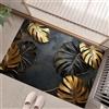 Generic Nero Oro Tappeto antiscivolo Welcome, Tappetino Ingresso Casa Interno, Foglie Monstera Tappetino Bagno Cucina Lavabile, 40 x 60 cm Morbido E Confortevole