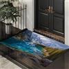 MLSOWM Zerbino Trappola Sporco, 80x120 cm Tappetino Lago Glaciale Antiscivolo Lavabile, Zerbino d'Ingresso Paesaggio Del Lago Alpino Morbide Assorbenti Tappeto per Ingresso, Porta e Corridoio, Turchese