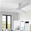 Sofucor Smart Ventilatore da Soffitto con Alexa/App, WiFi, Legno Massello | 132 cm, Telecomando, DC Silenzioso, Timer, 6 Velocità, Modalità Estate/Inverno per Soggiorno