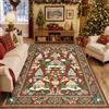 TOPICK Tappeto Salotto natalizio 140x200cm Rosso Vintage Moderno | Tappeto natalizio con renne e albero, pelo corto, morbido, antiscivolo, facile da mantenere, adatto per camera, sala, cucina