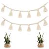 FDDU Nappe Decorative, Cotone Nappa Ghirlanda Colorata (2 Pezzi) (Bianco) | Nappine Colorate, Nappe in Cotone Fatte a Mano, Decorazioni Eleganti, per Soggiorno, Camera da Letto, Decorazione Appesa