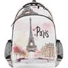 Mexpekil Bellissimo zaino per studenti con Torre Eiffel di Parigi, per ragazze e ragazzi, leggero zaino per computer portatile da scuola per donne e uomini, zaino da viaggio per libri