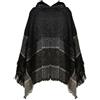 JFAN Poncho Donna Invernale con Cappuccio Mantella Scialle Elegante con Frange Poncho Mantelle Fatti a Maglia Donna