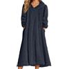 MaNMaNing Abito Felpa Cappuccio Pile Maniche Lunghe Morbido Vestaglia Casa Comfort Outfit Inverno Caldo Pullover Tunica Donna Vestito Giorno Abito Donna