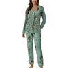 Uwdiohq Da Donna Casual con Risvolto E Bottoni, Due Pezzi, A Maniche Lunghe, Stampa Pigiami Interi 12 Anni Pigiama Cotone Lungo Bottoni Davanti Cotton Pjs for Women Sets Allattamento Invernale