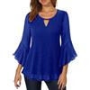 Générique Top da donna a maniche a 3/4 dorato, con paillettes, a rete, da cocktail, da ballo, per autunno e inverno, camicetta in stile medievale, elegante e confortevole