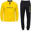 GIVOVA Pigiama Uomo Lungo, Maglia Gialla e Pantaloni Blu-M | Completo da Casa