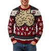 Viunychn Maglione Natalizio Uomo con Stampa Divertente Maglioni Invernali Maglioncino Felpa Girocollo Pullover Invernale Lunghe con Renna Brutti Maglioni Natalizi S-6Xl