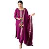 The Red Lion Enterprise Abito da donna per le feste Anarkali con ricamo, set di pantaloni Kurti con Dupatta
