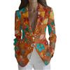 Vhersily 2026 Blazer Donna Elegante Curvy Giacca Lavorata Suit Elegante Ufficio Business Blazer Scollo a V Vestitini Lunghe con Risvolto Fantasia per Autunno e Inverno per Matrimoni Ospiti