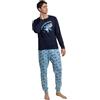 Disney Stitch - Pigiama invernale da uomo, 100% cotone | Pigiama invernale da uomo Stitch