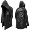 BIKETAFUWY Cappotto uomo inverno mezza lunghezza giacca vichinga uomo con cappuccio giacca calda stile ninja Cosplay vintage felpa antisociale antivento taglia grande cardigan lungo costume medievale streetwear