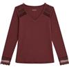 Cotonella, Maglia Scollo a V Donna a Manica Lunga in Cotone Bielastico