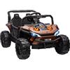 Macchina Elettrica Per Bambini Utv 12v Con Cintura, Telecomando, Sospensioni, Usb, 3-6 Km/h, 3-5 Anni, Marrone
