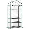 Serra A Casetta A 5 Livelli Con Ingresso Avvolgibile, In Acciaio E Polietilene, 90x49x193 Cm, Trasparente