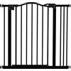 Cancelletto Per Cani Estensibile Con 2 Blocchi E Chiusura Automatica, In Metallo E Plastica, 74-87x78 Cm, Nero