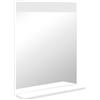 Specchio Bagno Da Parete Moderno Con Mensola Portaoggetti, In Vetro E Mdf, 50x12x60 Cm, Bianco