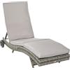 Sdraio Da Giardino In Rattan Pe Con Schienale Regolabile E Cuscino, 207x70x70cm, Grigio