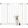 Cancelletto Per Cani Estensibile Con 4 Viti Regolabili, In Metallo E Plastica, 74-100x78 Cm, Bianco