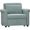 Poltrona Letto Singolo Salvaspazio Reclinabile Su 4 Livelli Con Seduta Imbottita, 96x84.5x87.5 Cm, Verde