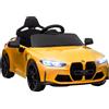 Macchina Elettrica Per Bambini A Licenza Bmw M4 Con Telecomando, Clacson E Fari, 108x69.5x51 Cm, Giallo