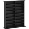 Mobile Libreria Porta Cd A 16 Ripiani Dal Design Moderno In Legno, 106.5x24x126.3 Cm, Nero