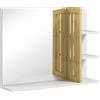 Specchiera Bagno Moderna Da Parete A 4 Ripiani In Legno, 45x15x58.5cm, Bianco