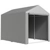 Capanno Porta Attrezzi E Tenda Garage Per Bici E Moto Con Copertura AntI-Uv, 1.6x2m, Grigio Chiaro