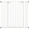 Cancelletto Per Cani Estensibile Con 4 Viti Regolabili, In Metallo E Plastica, 74-100x94 Cm, Bianco