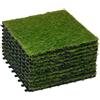 Piastrelle Da Giardino Con Erba Sintetica 30x30cm 10 Pezzi, Prato Artificiale Densità 6500, Verde