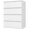 Cassettiera 4 Cassetti In Truciolato Con Guide In Metallo E Maniglie Scanalate, 60x40x80 Cm, Bianco