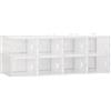 Mobile Scarpiera Modulare Salvaspazio, 8 Cubi 28x36x21 Cm In Plastica Pp, Bianco
