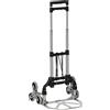 Carrello Portapacchi Pieghevole A 6 Ruote Max 70 Kg Con Fune E Maniglia Estraibile, 47x47x100 Cm, Nero E Argento