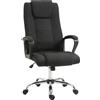 Sedia Da Ufficio Ergonomica, Basculante E Imbottita Con Altezza Regolabile, 62x76x110-119 Cm, Nero