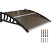 Tettoia Da Esterno In Policarbonato Per Porte E Finestre Con Kit Montaggio 103x96.5x27cm - Marrone
