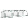 Serra A Tunnel In Acciaio E Pvc Impermeabile E Anti Uv Con 4 Porte A Cerniera, 395x100x80 cm