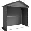 Capanno Da Giardino 1.1x2 M Con Porta Avvolgibile, Tenda Garage Per Bici E Moto, Grigio Scuro