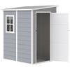Casetta Da Giardino Con Finestra E Doppia Porta, In Pp E Alluminio, 122x149x192 Cm, Grigio