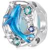ZUOHUI Ciondoli in argento sterling S925 a forma di animali marini per la creazione fai da te di gioielli da donna, perline con motivi di fauna marina per bracciali Pandora